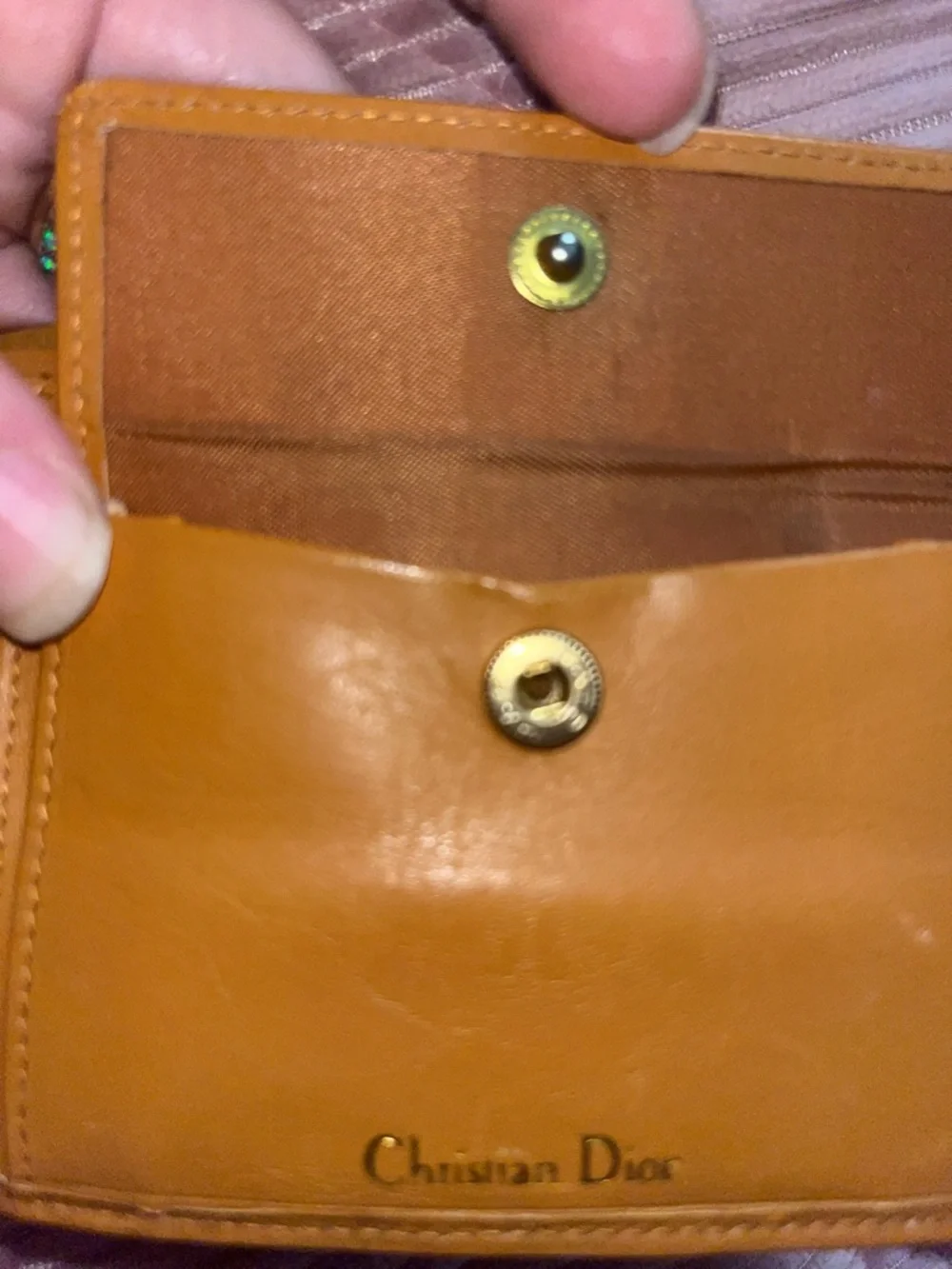 Vintage Christian Dior Men's Black Bifold Wallet with Tan Trim - Picture 6 of 8